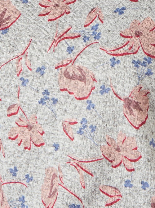 Tee-shirt maille chaude fleuri - Damart - Kiabi