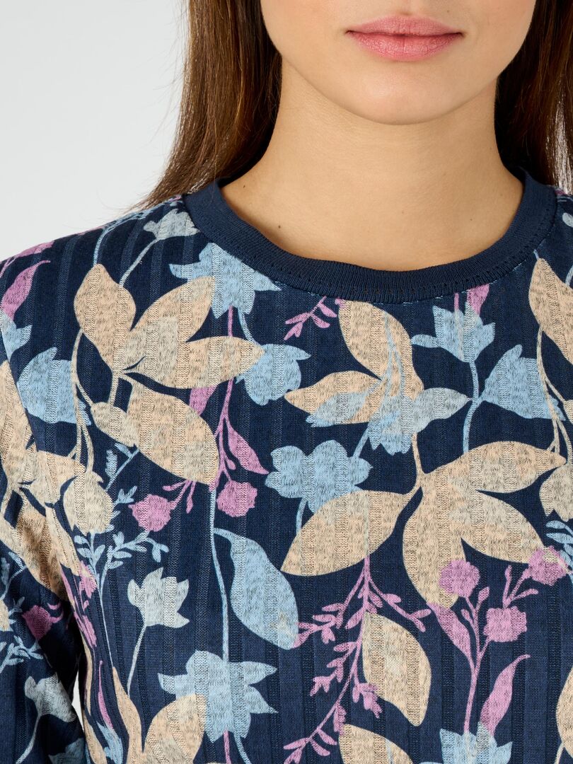 Tee-shirt Tunique Cop Copine Bleu Maille Ajourée - Taille 38/40, Sans Manches, Logo Métal, Occasion Très Bon état