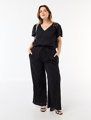 Tee-shirt maille crêpe et macramé