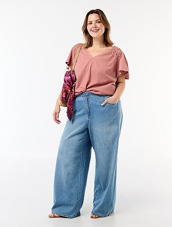 Tee-shirt maille crêpe et macramé