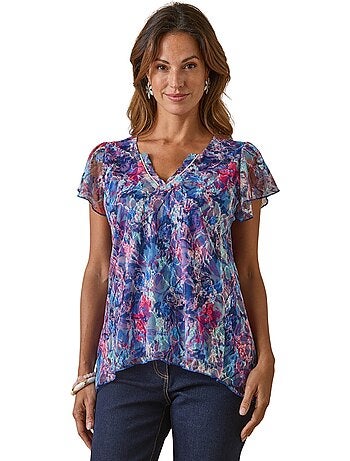 Tee-shirt maille dentelle