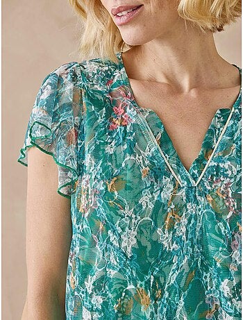 Tee-shirt maille dentelle