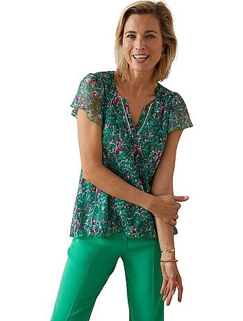 Tee-shirt maille dentelle