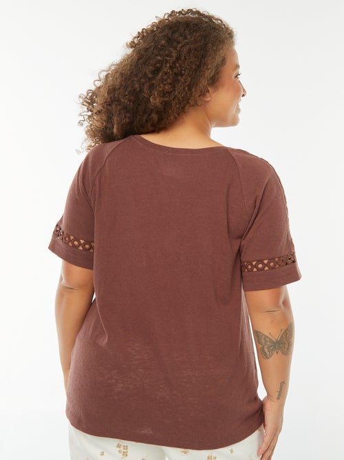 Tee-shirt maille moulinée avec détails macramé - Kiabi