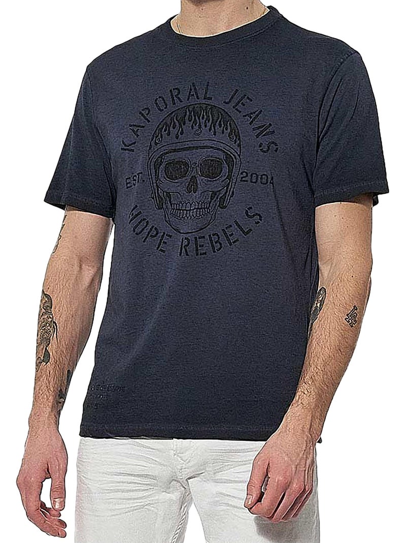 Tee Shirt Manche Courte Kaporal Makan Bleu - Kiabi