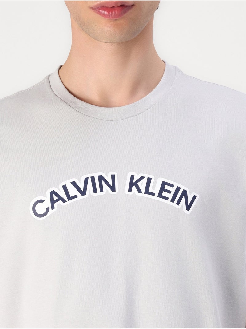 Tee Shirt manches courtes - Calvin Klein Bleu gris - Kiabi