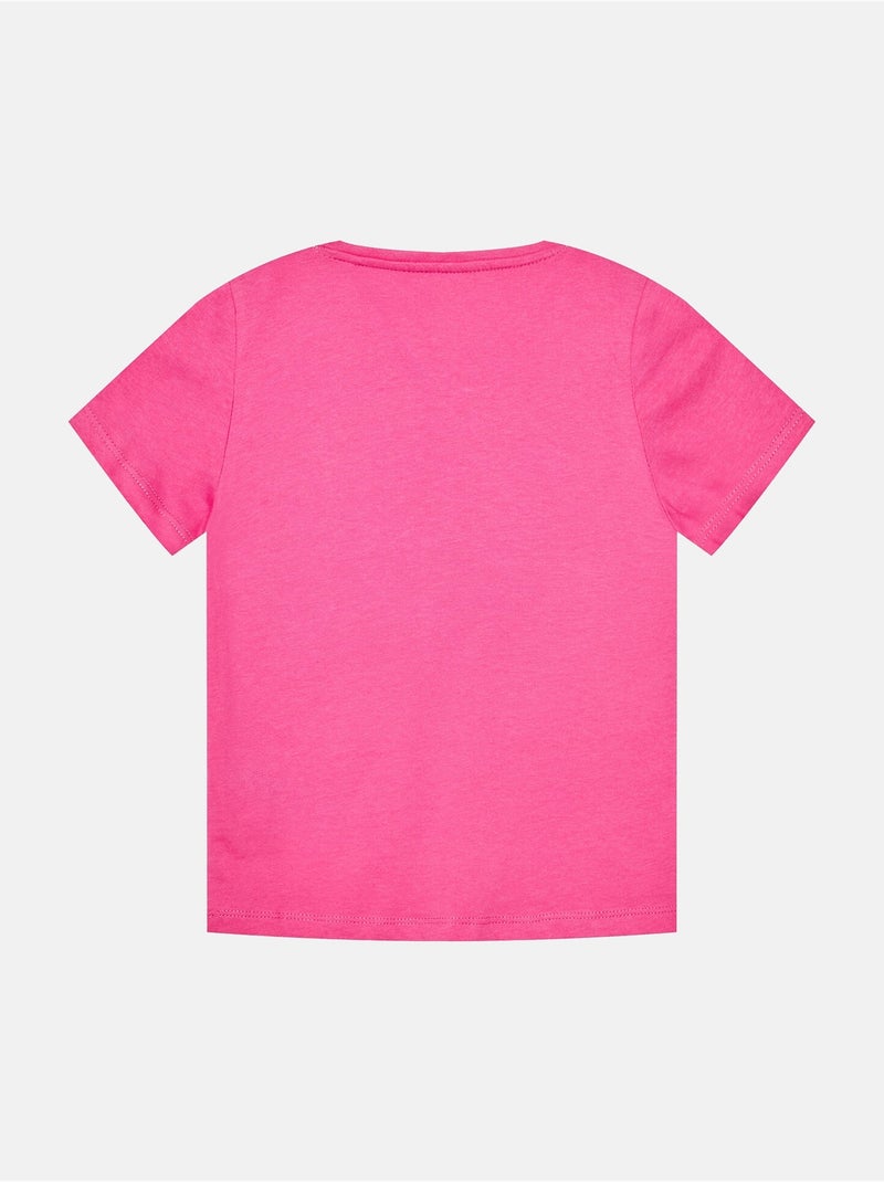 Tee shirt manches courtes - Guess kids Rose foncé - Kiabi