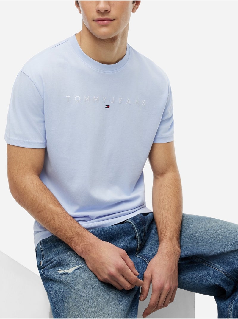 Tee Shirt manches courtes - Tommy jeans Bleu ciel - Kiabi