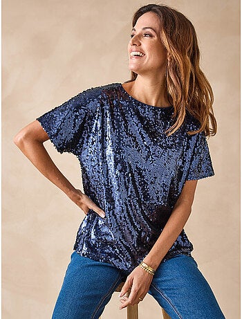 Tee-shirt manches courtes à sequins - DAXON