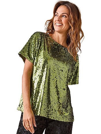 Tee-shirt manches courtes à sequins - DAXON