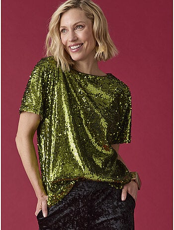 Tee-shirt manches courtes à sequins - DAXON