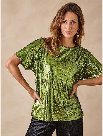 Tee-shirt manches courtes à sequins - DAXON