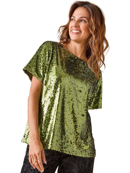 Tee-shirt manches courtes à sequins - DAXON - Kiabi