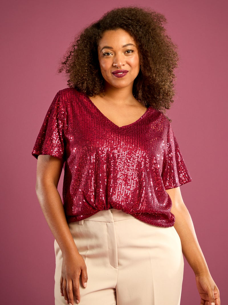 Haut/tunique Femme à Paillettes (sequins) MANER - Taille 40/42 - Occasion Très Bon état