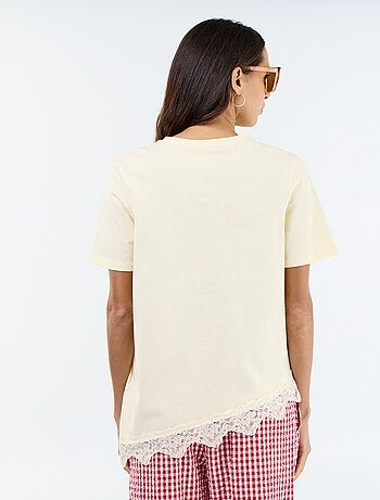 Tee-shirt manches courtes avec dentelle