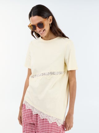 Tee-shirt manches courtes avec dentelle