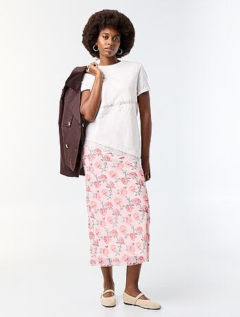 Tee-shirt manches courtes avec dentelle