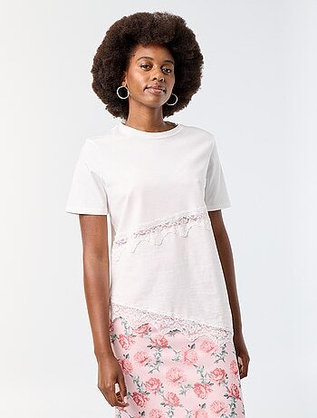 Tee-shirt manches courtes avec dentelle