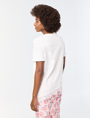 Tee-shirt manches courtes avec dentelle