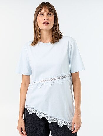 Tee-shirt manches courtes avec dentelle