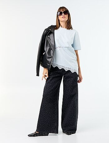 Tee-shirt manches courtes avec dentelle