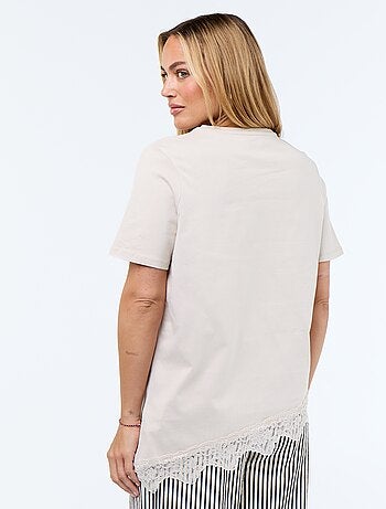 Tee-shirt manches courtes avec dentelle