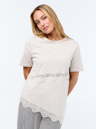 Tee-shirt manches courtes avec dentelle