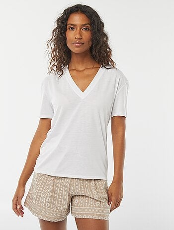 Tee-shirt manches courtes avec encolure en V