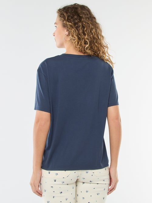 Tee-shirt manches courtes avec encolure en V - Kiabi