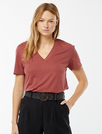 Tee-shirt manches courtes avec encolure en V