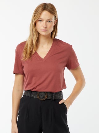 Tee-shirt manches courtes avec encolure en V