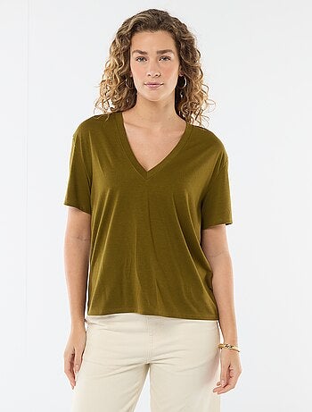 Tee-shirt manches courtes avec encolure en V