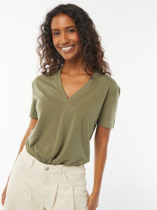 Tee-shirt manches courtes avec encolure en V