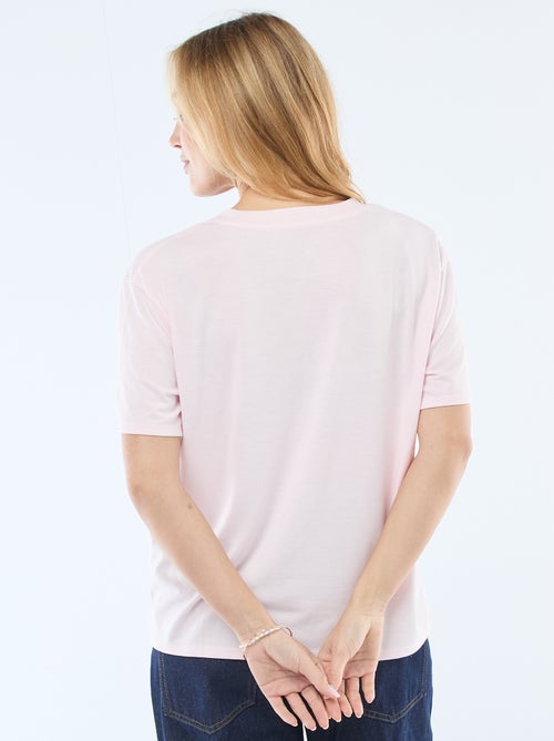 Tee-shirt manches courtes avec encolure en V - Kiabi