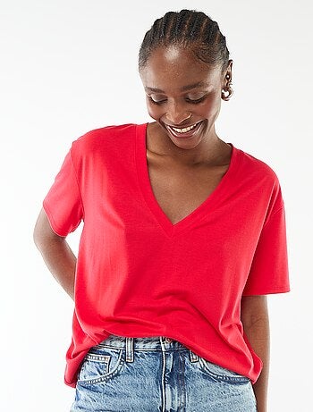 Tee-shirt manches courtes avec encolure en V