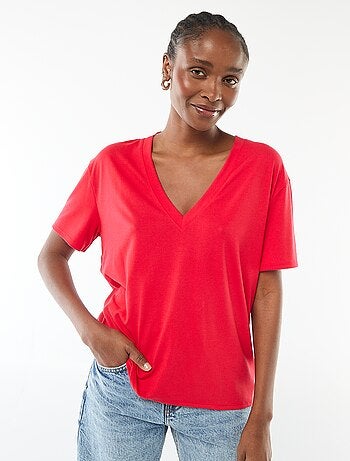 Tee-shirt manches courtes avec encolure en V