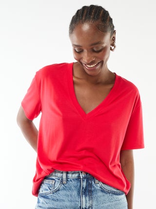 Tee-shirt manches courtes avec encolure en V