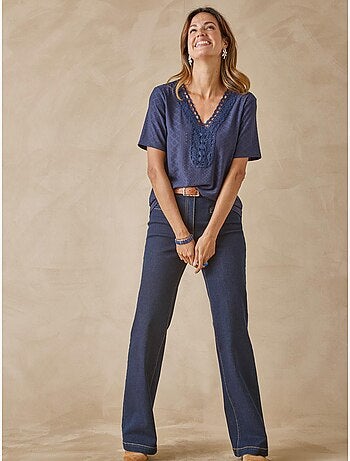 Tee-shirt manches courtes avec macramé - DAXON