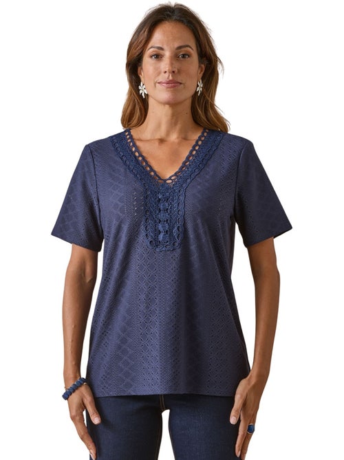 Tee-shirt manches courtes avec macramé - DAXON - Kiabi