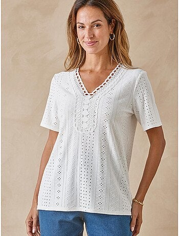 Tee-shirt manches courtes avec macramé - DAXON
