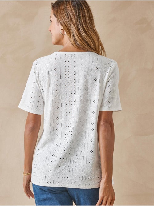 Tee-shirt manches courtes avec macramé - DAXON - Kiabi