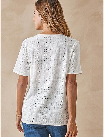 Tee-shirt manches courtes avec macramé