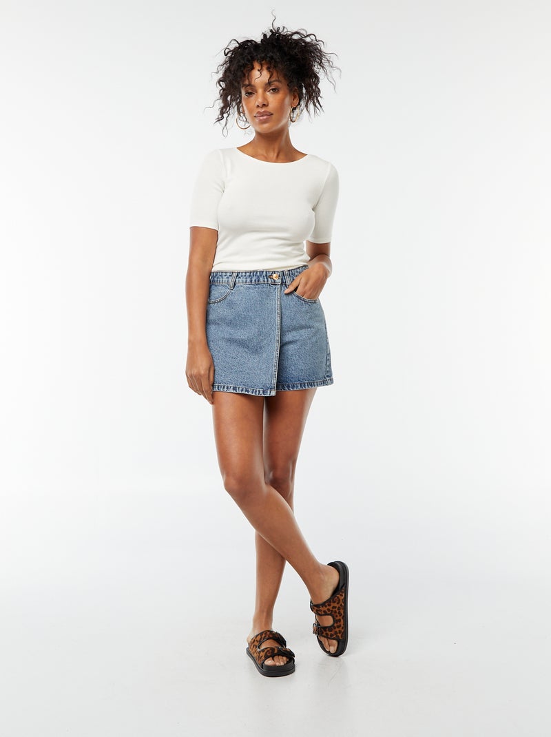 Tee-shirt manches courtes basique Blanc - Kiabi