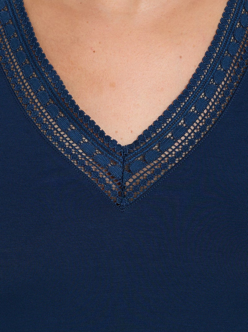 Tee-shirt manches courtes Camille - RougeGorge Lingerie Bleu marine - Kiabi