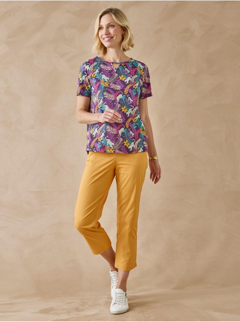 Tee-shirt manches courtes coton - DAXON Violet - Kiabi