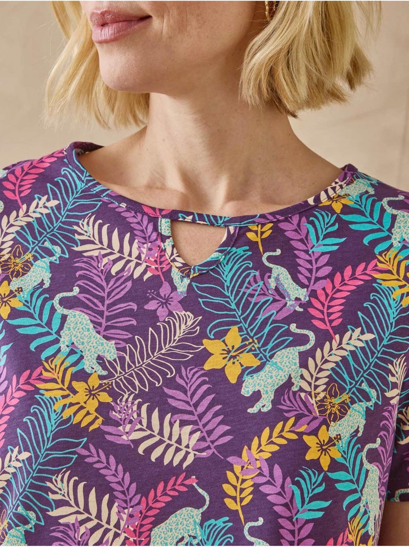 Tee-shirt manches courtes coton - DAXON Violet - Kiabi