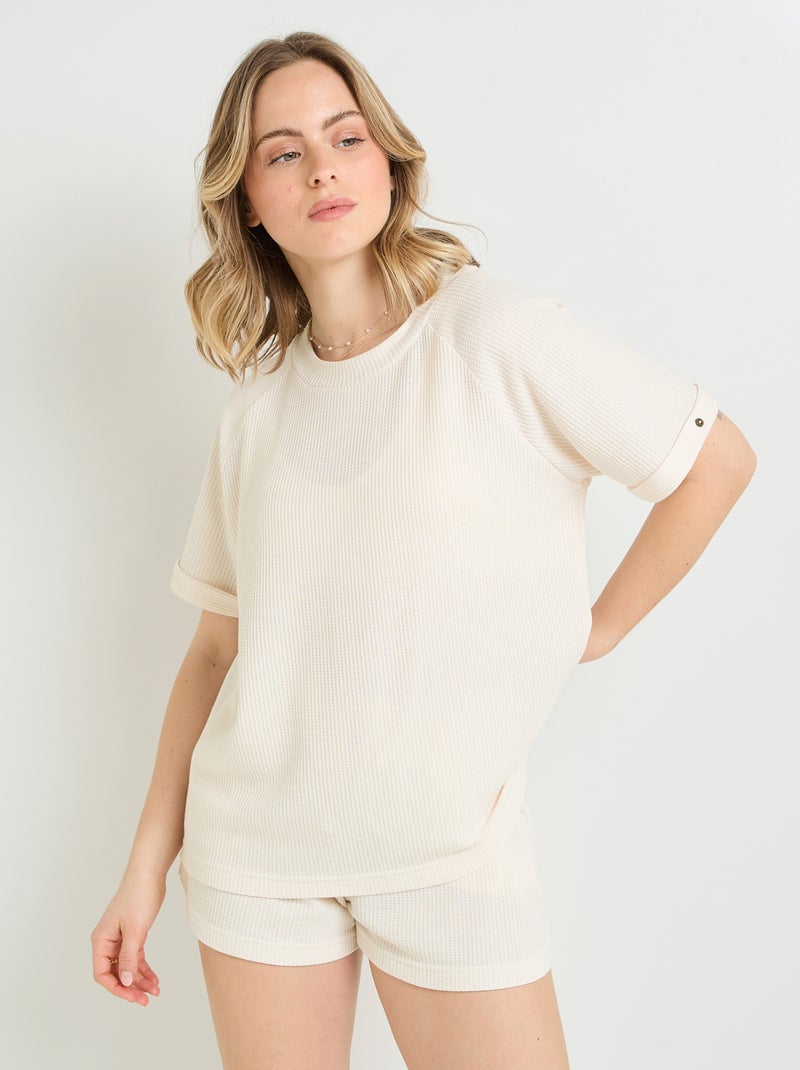 Tee-shirt manches courtes Doudoune - RougeGorge Lingerie Beige - Kiabi