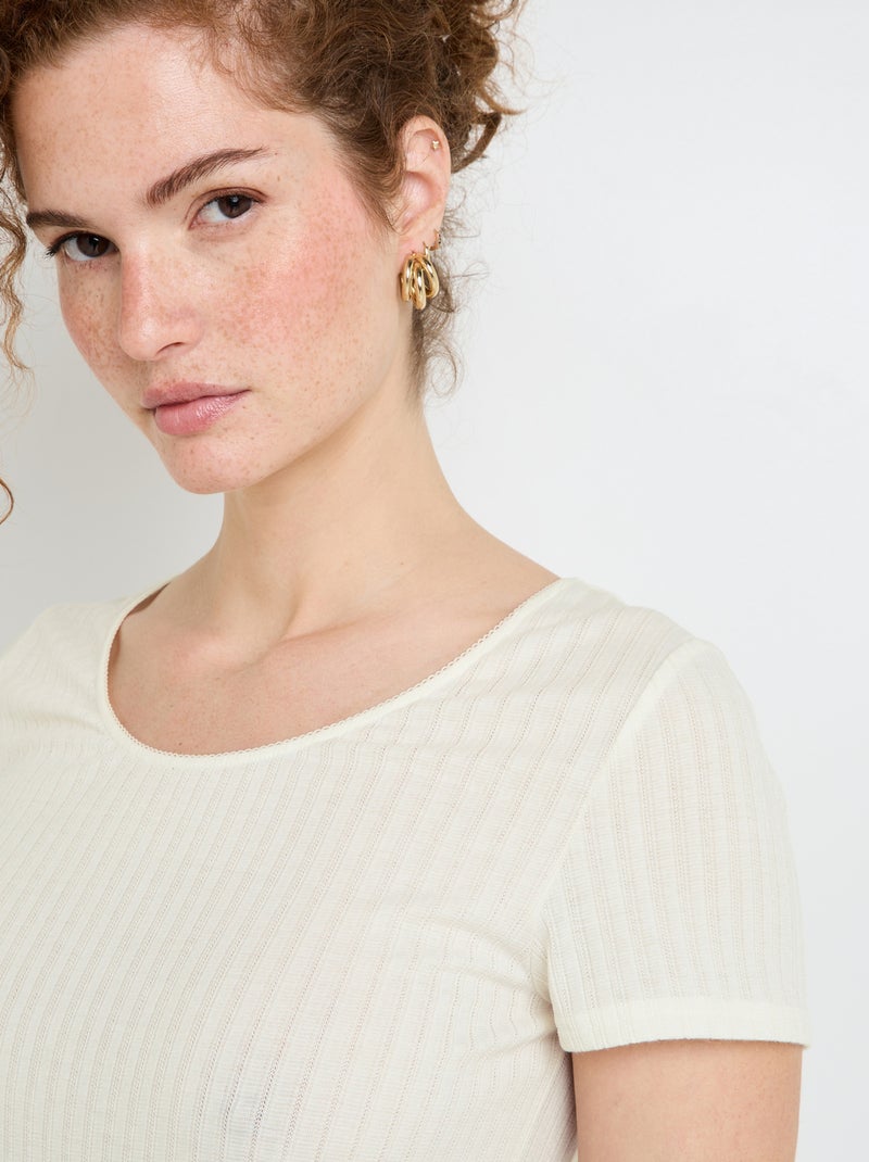 Tee-shirt manches courtes Haby - RougeGorge Lingerie Beige - Kiabi