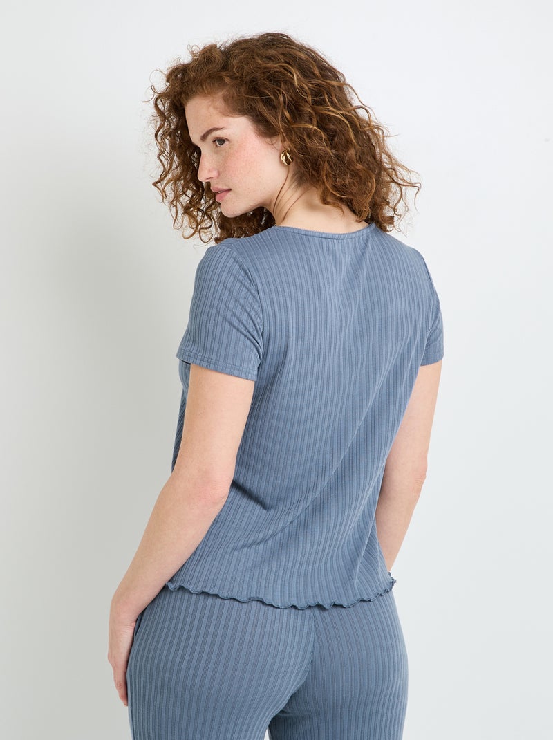 Tee-shirt manches courtes Haby - RougeGorge Lingerie Bleu - Kiabi