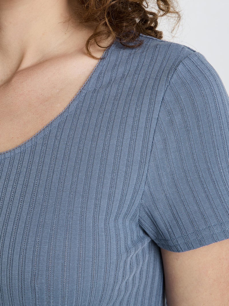 Tee-shirt manches courtes Haby - RougeGorge Lingerie Bleu - Kiabi